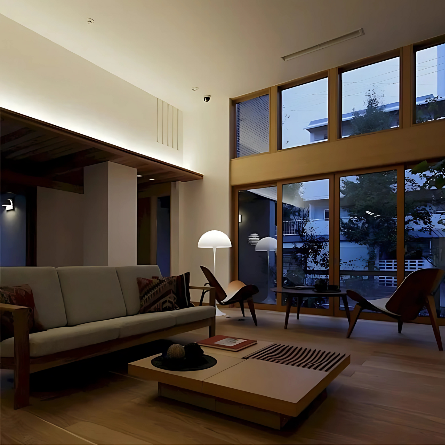 Lampe sur pied Salon Moderne LED en Verre – Lumière Réglable 3 Couleurs