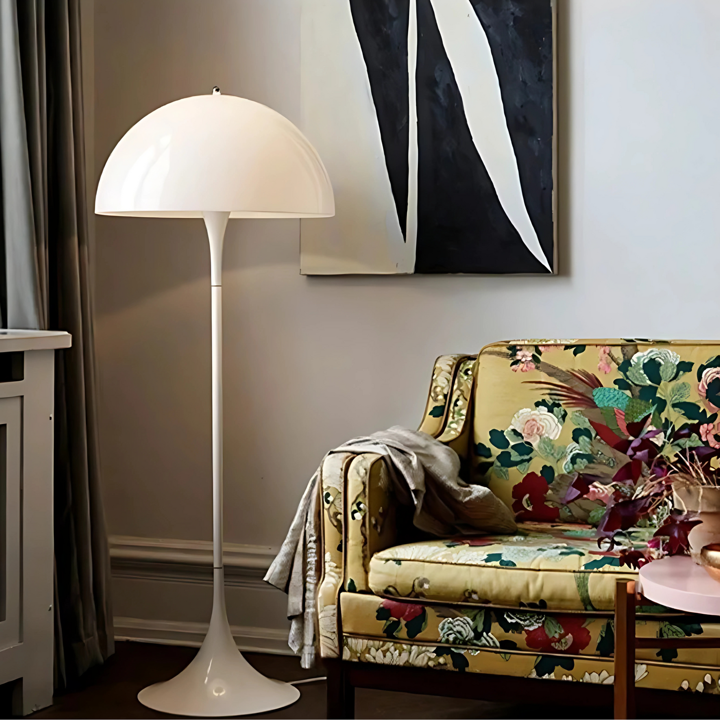 Lampe sur pied Salon Moderne LED en Verre – Lumière Réglable 3 Couleurs