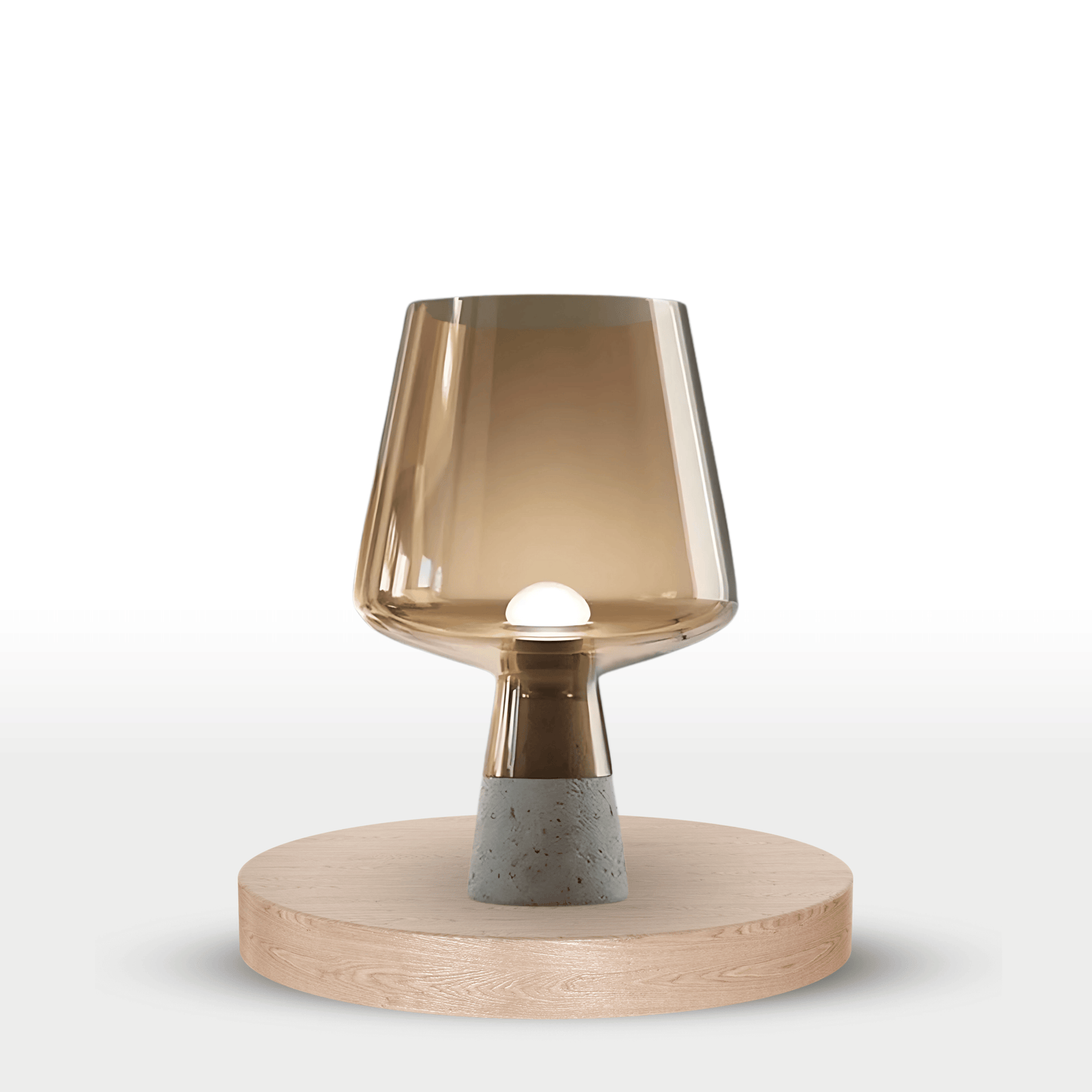 Lampe sur pied de table - LED en Verre et Ciment, Design Moderne et Élégant