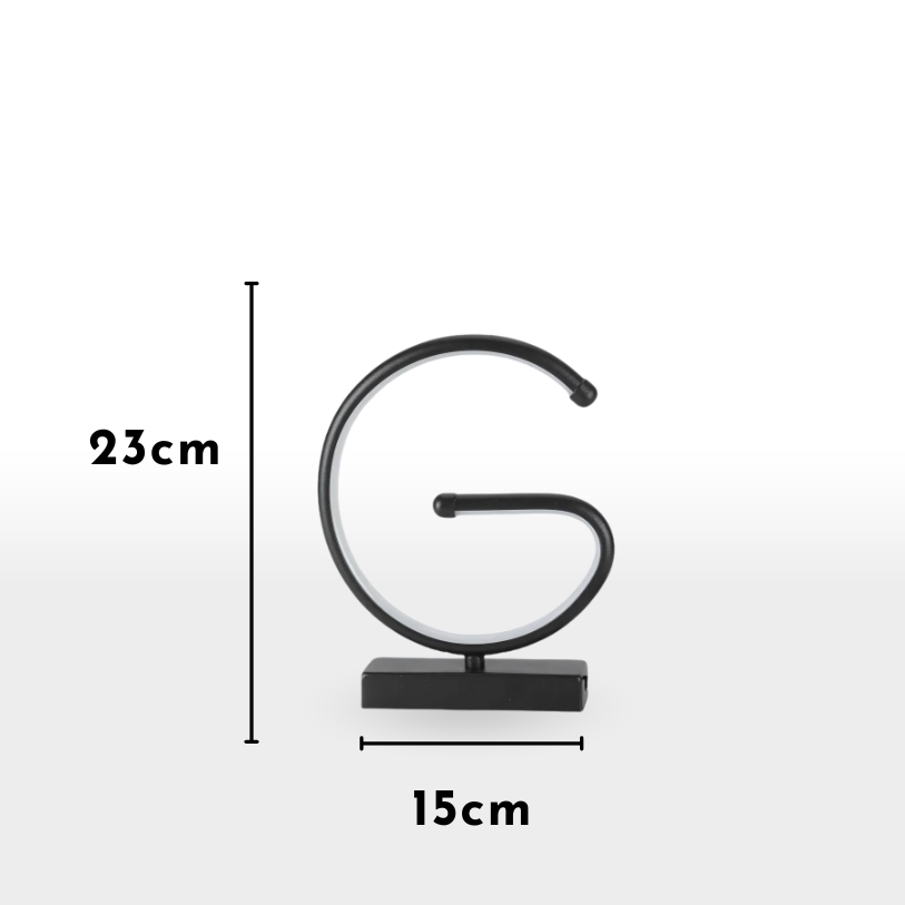 Lampe sur pied de table design - LED en Forme de G, Éclairage Moderne et Élégant