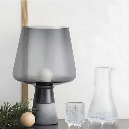 Lampe sur pied de table - LED en Verre et Ciment, Design Moderne et Élégant