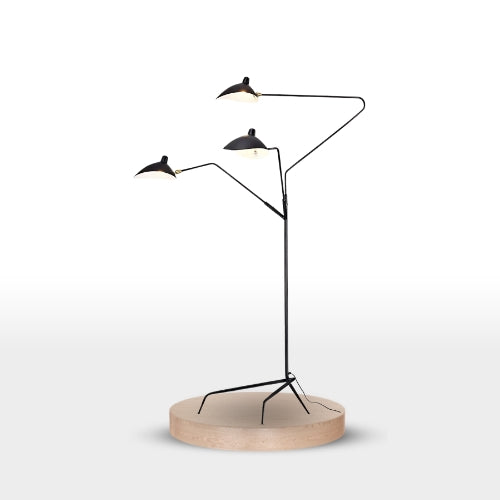 Lampadaire Tripod Design Européen - avec Interrupteur à Bouton-Poussoir