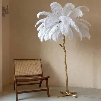 Lampadaire à Plumes - Design Luxueux et Moderne