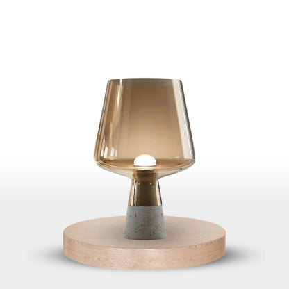 Lampe de Table LED en Verre et Ciment – Design Moderne et Élégant