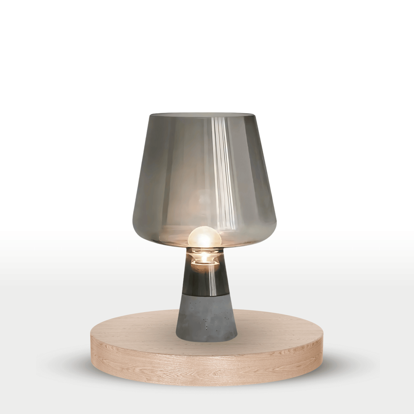 Lampe sur pied de table - LED en Verre et Ciment, Design Moderne et Élégant