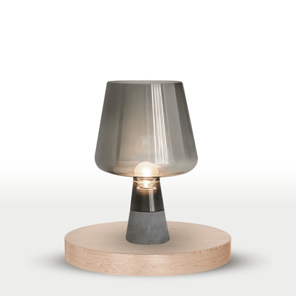 Lampe sur pied de table - LED en Verre et Ciment, Design Moderne et Élégant