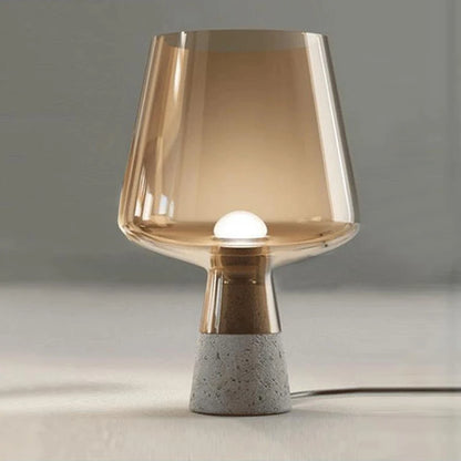 Lampe de Table LED en Verre et Ciment – Design Moderne et Élégant