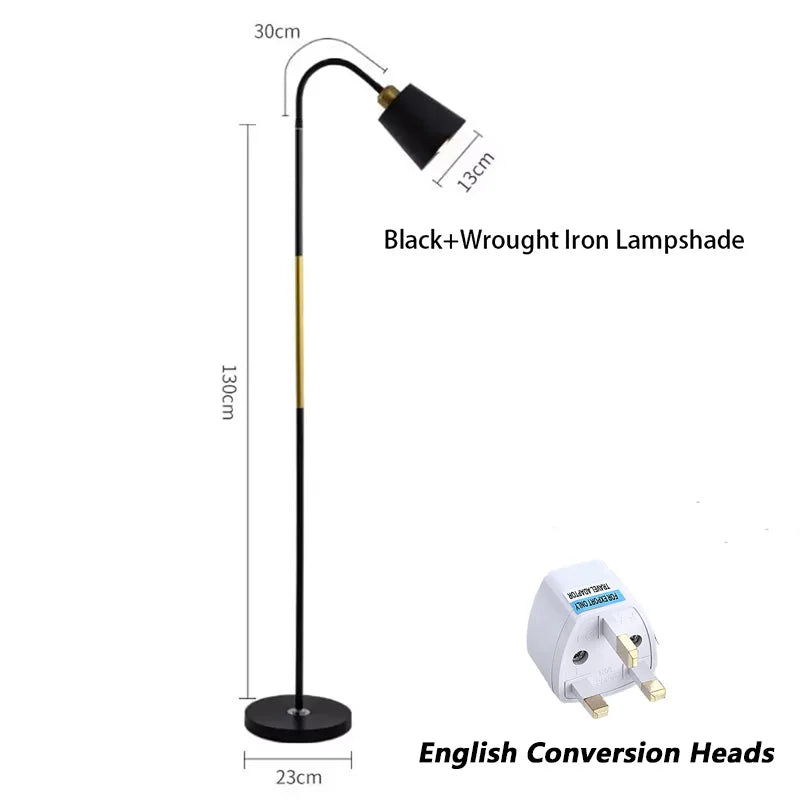 Modern Simple Iron Paint Floor Lamp for Living Room Bedroom Hotel Lighting Create Comfortable and Warm Indoor LED Lights