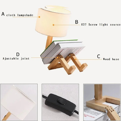 Lampe de Bureau LED Robot - Design Créatif et Ajustable