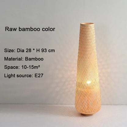 Lampadaire Japonais en Bambou – Éclairage Naturel et Élégant