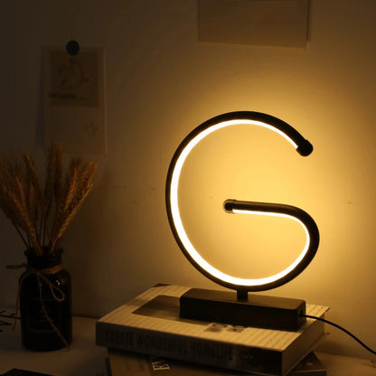 Lampe sur pied de table design - LED en Forme de G, Éclairage Moderne et Élégant