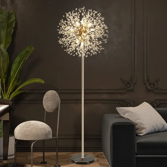 Lampe sur pied design - Crystal Bloom, Élégance Moderne en Cristal