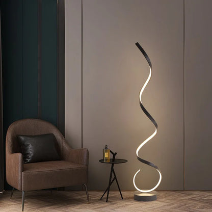 Lampadaire LED Spirale Moderne - Lumière Réglable 3 en 1