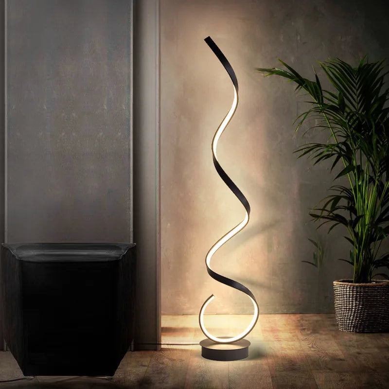 Lampadaire LED Spirale Moderne - Lumière Réglable 3 en 1