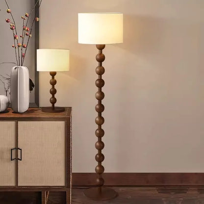 Lampadaire en Bois et Bambou – Style Classique et Élégant