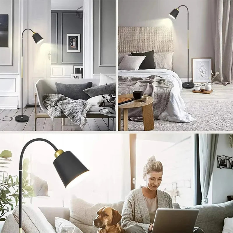 Modern Simple Iron Paint Floor Lamp for Living Room Bedroom Hotel Lighting Create Comfortable and Warm Indoor LED Lights